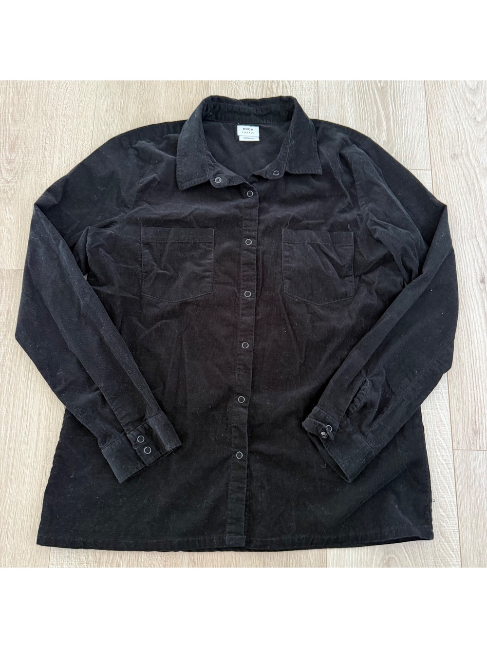 RVCA black snap up shirt